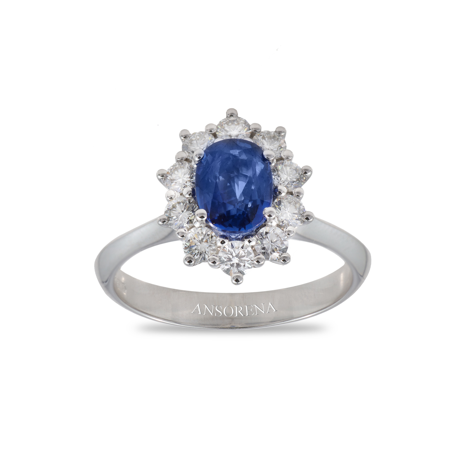 Rosette ring with sapphire