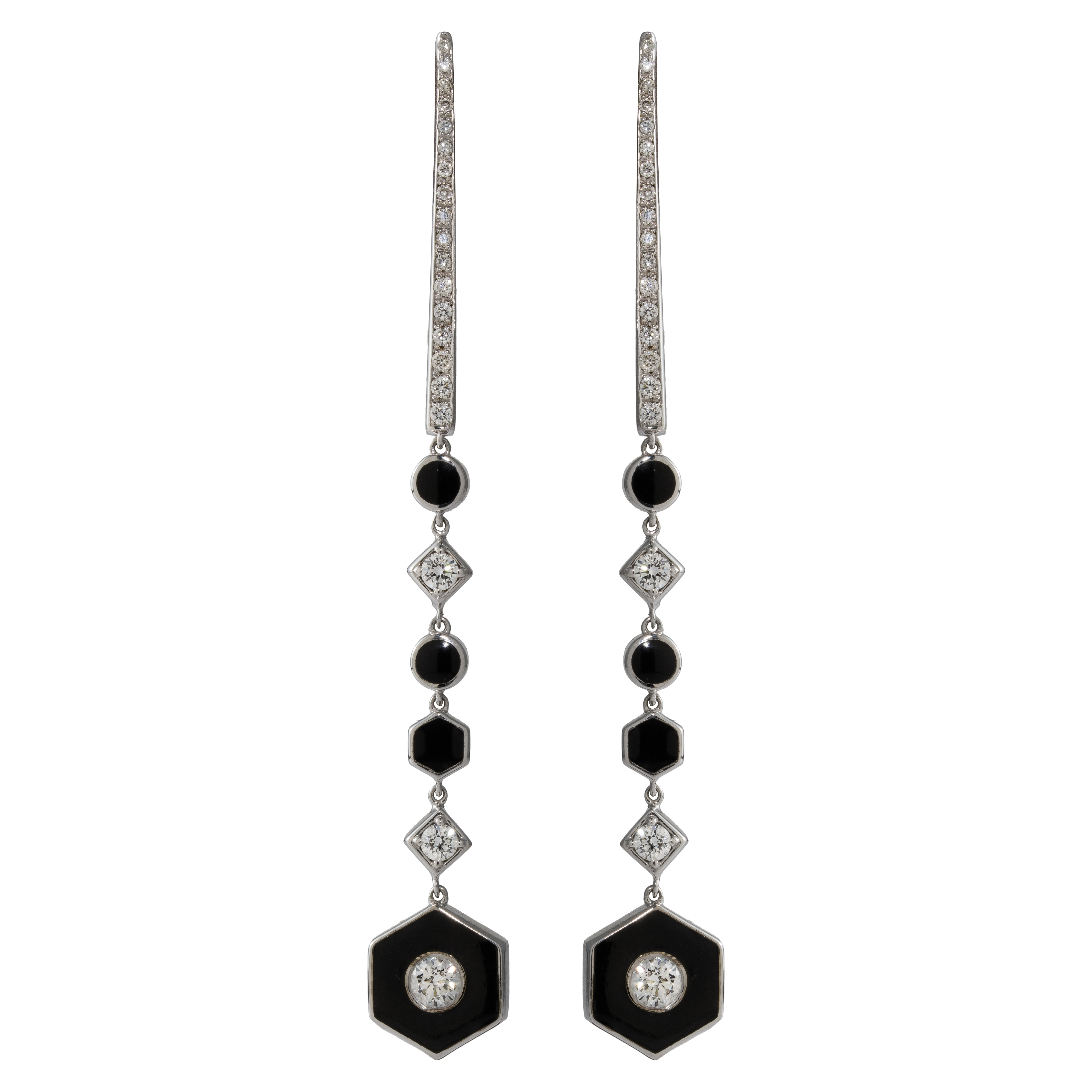 Pendientes Hexagonales Esmalte