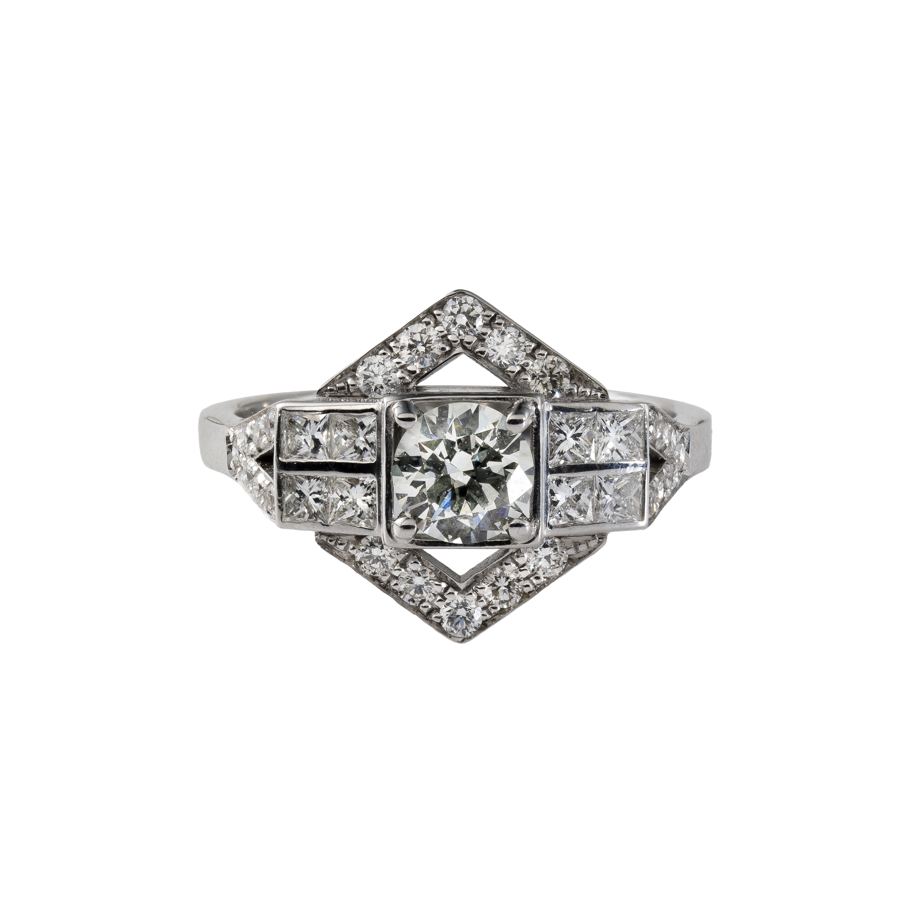 Solitario Art Decó Hexagonal