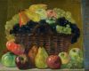 HERMENEGILDO ANGLADA CAMARASA, "Cesta con uvas, peras y man
