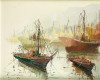 ESCUELA ESPAÑOLA, "Pareja de escenas portuarias", Óleo sobr