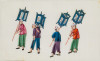 "Festividad china", nueve escenas sobre papel de arroz, Can