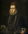 ESCUELA MADRILEÑA, "Retrato de una dama de la corte español