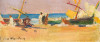 VIVES  MARISTANY, "Escenas de playa", Pareja de óleos sobre