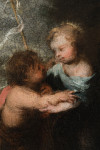 BARTOLOME ESTEBAN MURILLO, "Abrazo del Niño Jesús y san Jua