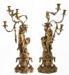 Pareja de candelabros de bronce dorado, Napoleón III, Franc
