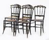 Conjunto de cinco sillas y una mesa victorianas, Inglaterra
