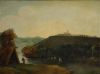 ESCUELA ESPAÑOLA , "Paisajes con campesinos", Dos óleos s