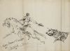 ESCUELA ESPAÑOLA, "Lances taurinos", 1970, Pareja de tinta