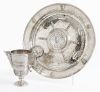 Set of jug and saucer, in Spanish silver following antique