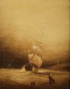 FRANCISCO SANCHÍZ BERNABEU, "Marinas", Pareja de óleos sobr