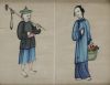 "Personajes”, cuatro acuarelas chinas sobre papel de arroz,