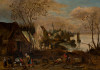 JAN BRUEGHEL EL VIEJO, “Paisaje invernal con campesinos”, c