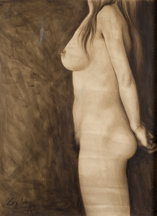 JOSÉ MANUEL CAPULETTI, "Desnudo", Aguada sobre papel