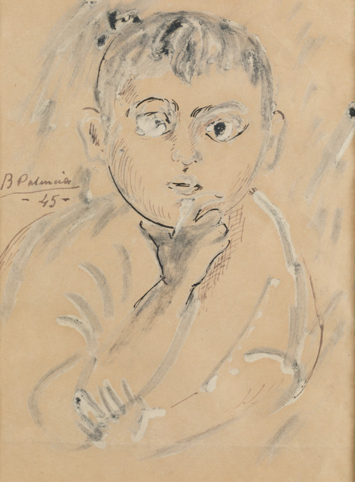 BENJAMÍN PALENCIA, "Niño" 1945, Tinta y albayalde