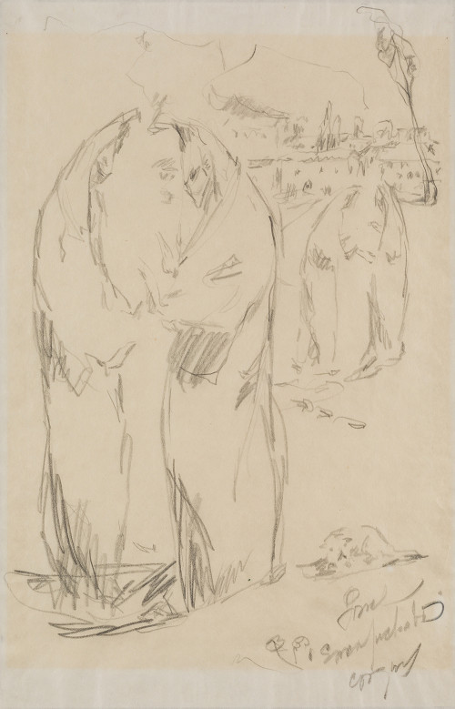 FIDELIO PONCE DE LEÓN, "Pareja de bocetos", Pareja de grafi