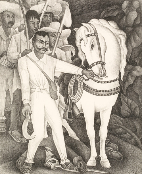 DIEGO RIVERA, "Zapata", 1932, Litogafía