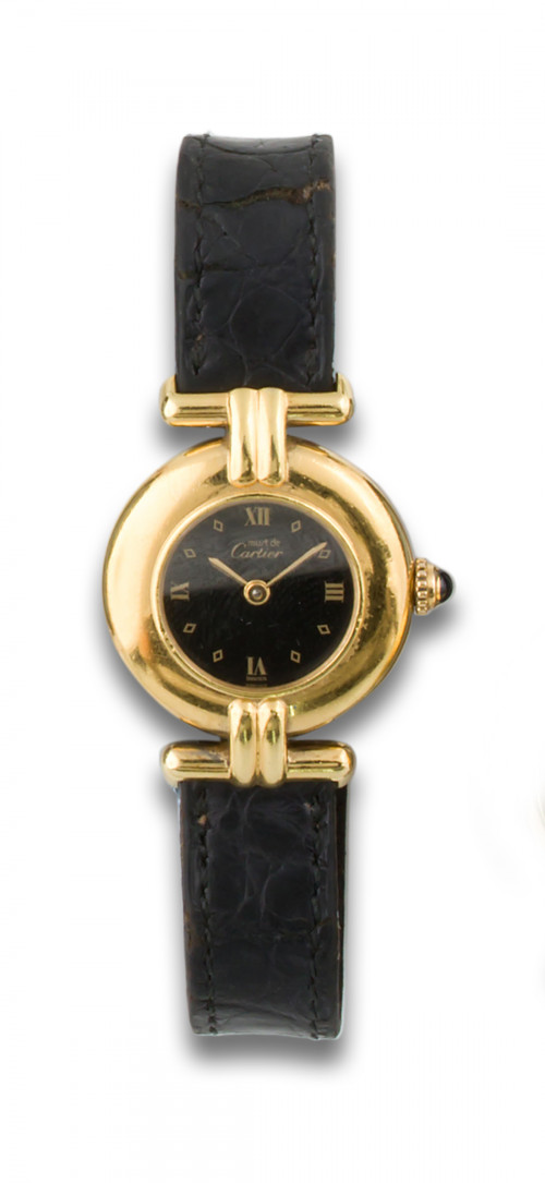 RELOJ MUST CARTIER PLATA Y 20 MICRAS ORO