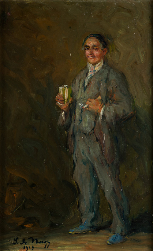 SEGISMUNDO DE NAGY, "Retrato de hombre con cigarro", 1917,