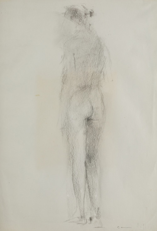 CARMEN LAFFON, "Desnudo femenino", Grafito sobre papel