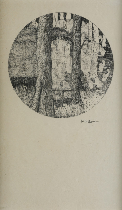 ADOLFO BARNATÁN, "Paisaje", 1972, Tinta china sobre papel