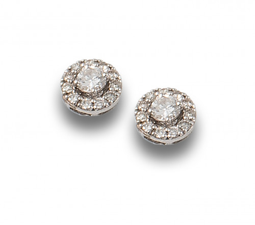 PENDIENTES ROSETONES DE DIAMANTES DESMONTABLES