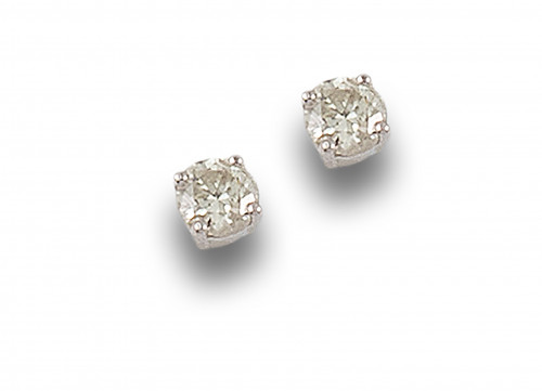 PENDIENTES DORMILONAS DE BRILLANTES Y ORO BLANCO