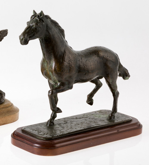  ESCUELA ESPAÑOLA S.XX, "Caballo", Escultura en bronce