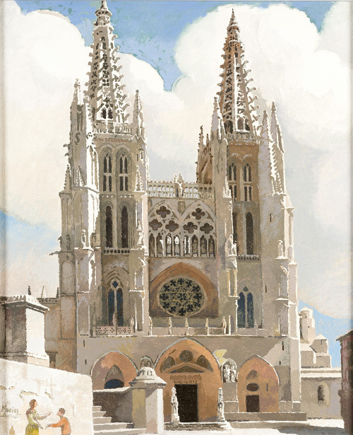 ISIDRO LÓPEZ MURIAS, "La fachada principal, Catedral de Bur