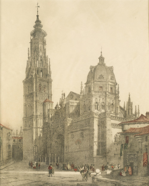 JENARO PÉREZ VILLAAMIL, "Catedral de Toledo", Litografía co