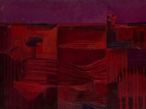 LUIS ALBERTO RAMONEDA S.XX, "Paisaje en rojo", 1972