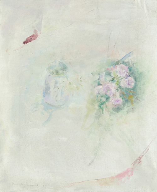 DAMIA JAUME, "Bodegón con flores", 1993, Óleo sobre lienzo