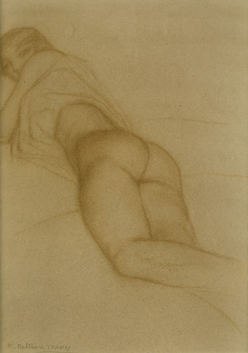 FEDERICO BELTRÁN MASSES, "Desnudo femenino", Pastel sobre p