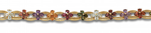 PULSERA PIEDRAS SEMIPIPRECIOSAS Y ORO AMARILLO