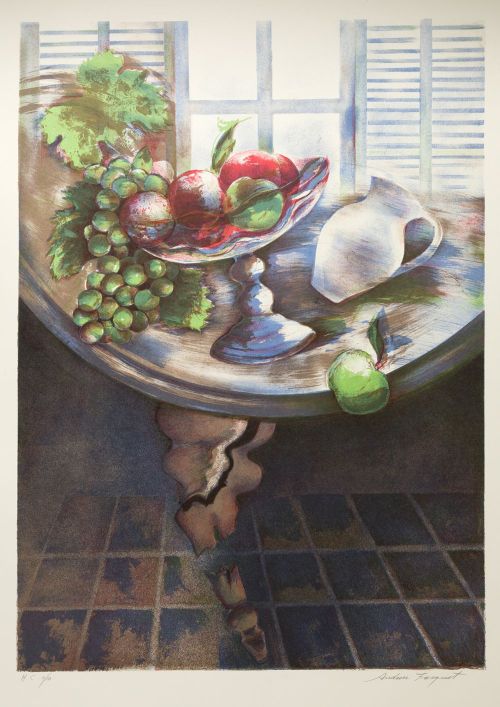 JORDI ANDREU FRESQUET, "Bodegón", Litografía sobre papel