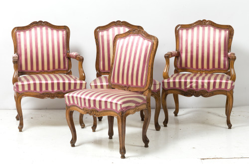 Dos butacas y dos sillas Luis XV