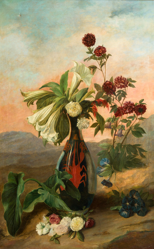 JOSE MARÍA MURILLO BRACHO, "Vaso japonés con floripondios y