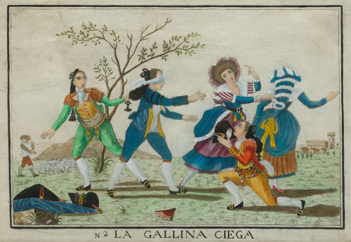  ESCUELA ESPAÑOLA S. XVIII/S. XIX, "La gallina ciega", Grab