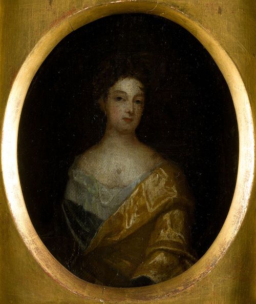 ANÓNIMO, "Retrato de dama", Óleo sobre lienzo adherido a ta