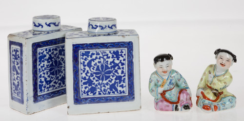 Par figuras porcelana chinos, Porcelana