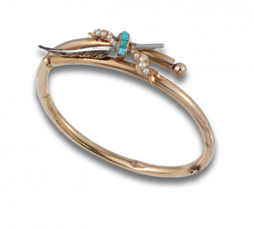 PULSERA RÍGIDA, AÑOS 50, DE ORO AMARILLO