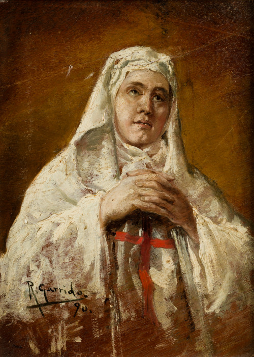 RAMÓN GARRIDO MÉNDEZ, "Doña Inés", 1890, Óleo sobre tabla
