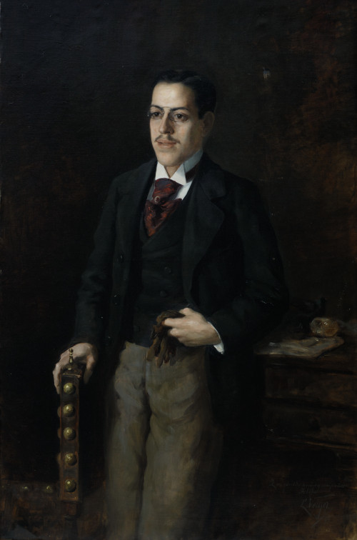 CARLOS VERGER, "Retrato de caballero", 1895, Óleo sobre lie