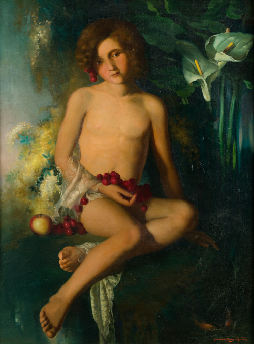 BARTOLOME MONGRELL MUÑOZ, B.Mongrell "Joven desnudo con fru