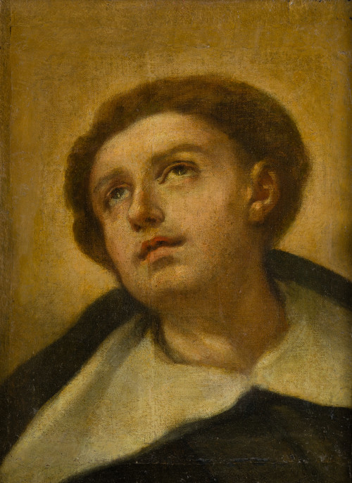 ESCUELA ESPAÑOLA S. XVII, "Santo Tomás de Aquino", Óleo sob