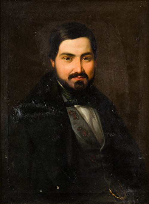 ESCUELA ESPAÑOLA, "Retrato de caballero", Óleo sobre lienzo.