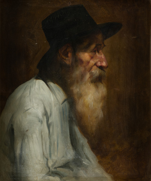 ESCUELA VALENCIANA, "Retrato de hombre con sombrero", Óleo 