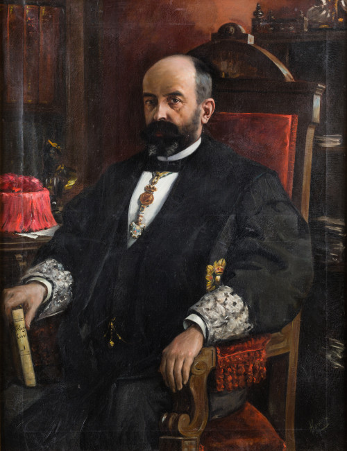 ESCUELA ESPAÑOLA, "Retrato de un magistrado", 1894, Óleo so