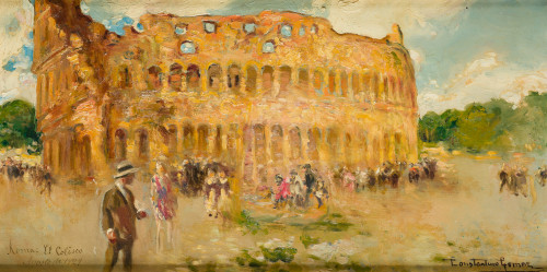 CONSTANTINO GOMEZ SALVADOR, "Roma. El Coliseo", 1929, Óleo 