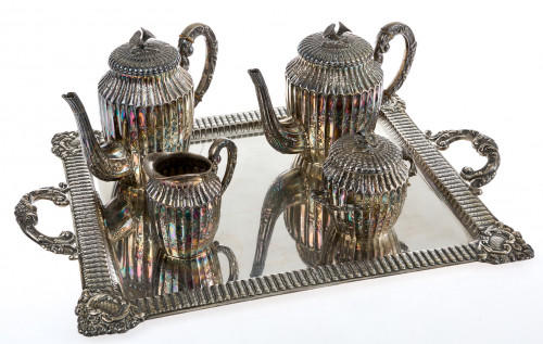 Juego café plata 5 piezas